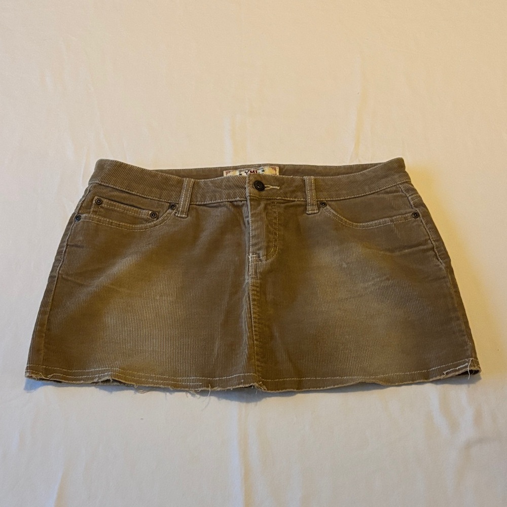 Stylish Brown Corduroy Mini Skirt